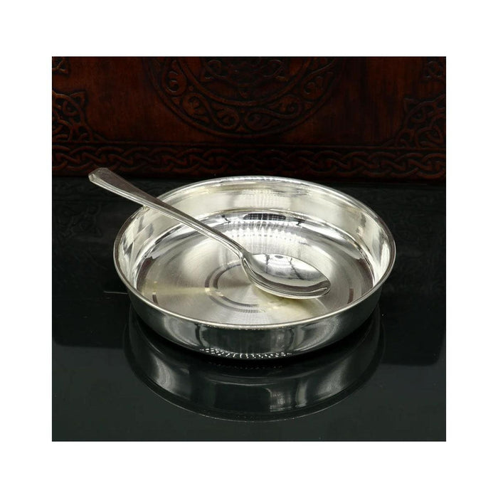 999 fine solid silver Tray or plate, silver vessel, silver baby utensils set, silver puja article, gifting utensils in India, US, UK, Australia, Europe