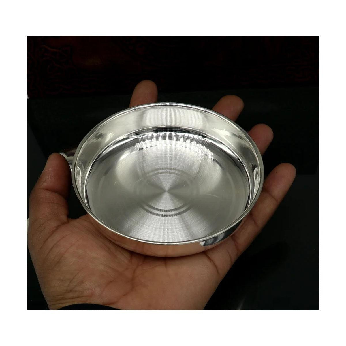 999 fine solid silver Tray or plate, silver vessel, silver baby utensils set, silver puja article, gifting utensils in India, US, UK, Australia, Europe