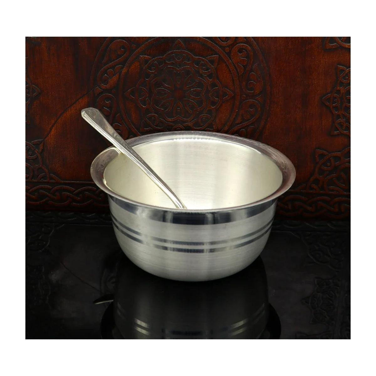 999 fine silver handmade small baby bowl , silver tumbler, flask, stay baby/kids healthy, silver vessels utensils in India, US, UK, Australia, Europe