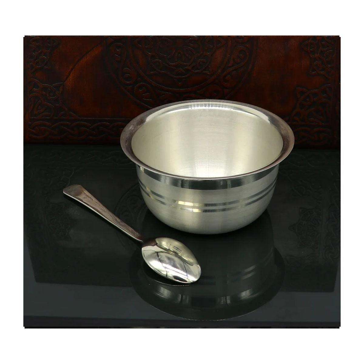 999 fine silver handmade small baby bowl , silver tumbler, flask, stay baby/kids healthy, silver vessels utensils in India, US, UK, Australia, Europe