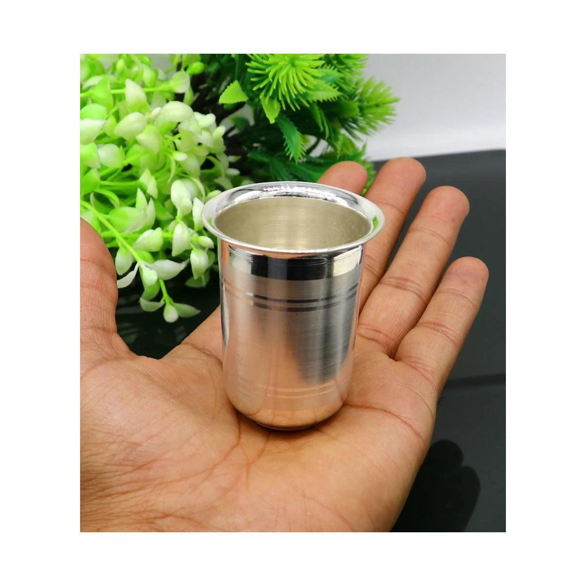 Silver baby glass set, water/milk Glass tumbler, best gifting silver vodka glass, wine glass set, baby feeding utensils in India, US, UK, Australia, Europe