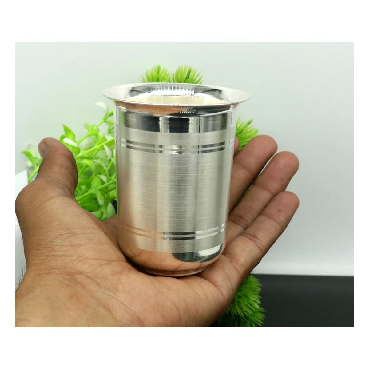925 sterling silver handmade design water or milk glass cup for baby food, best gifting idea, silver utensils in India, US, UK, Australia, Europe
