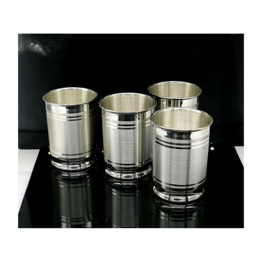 999 Fine Silver Water Glass Tumbler Silver Vessel Set, silver baby utensils, silver puja article, gifting utensils in India, US, UK, Australia, Europe
