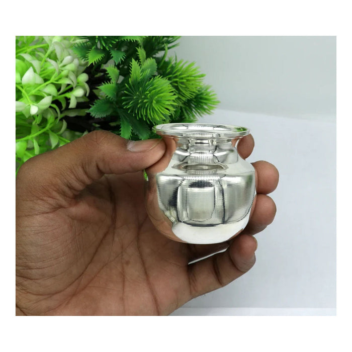 925 sterling silver handmade plain small Kalash or pot, unique special silver puja article, water or milk kalash pot Option - 2 in India, US, UK, Australia, Europe