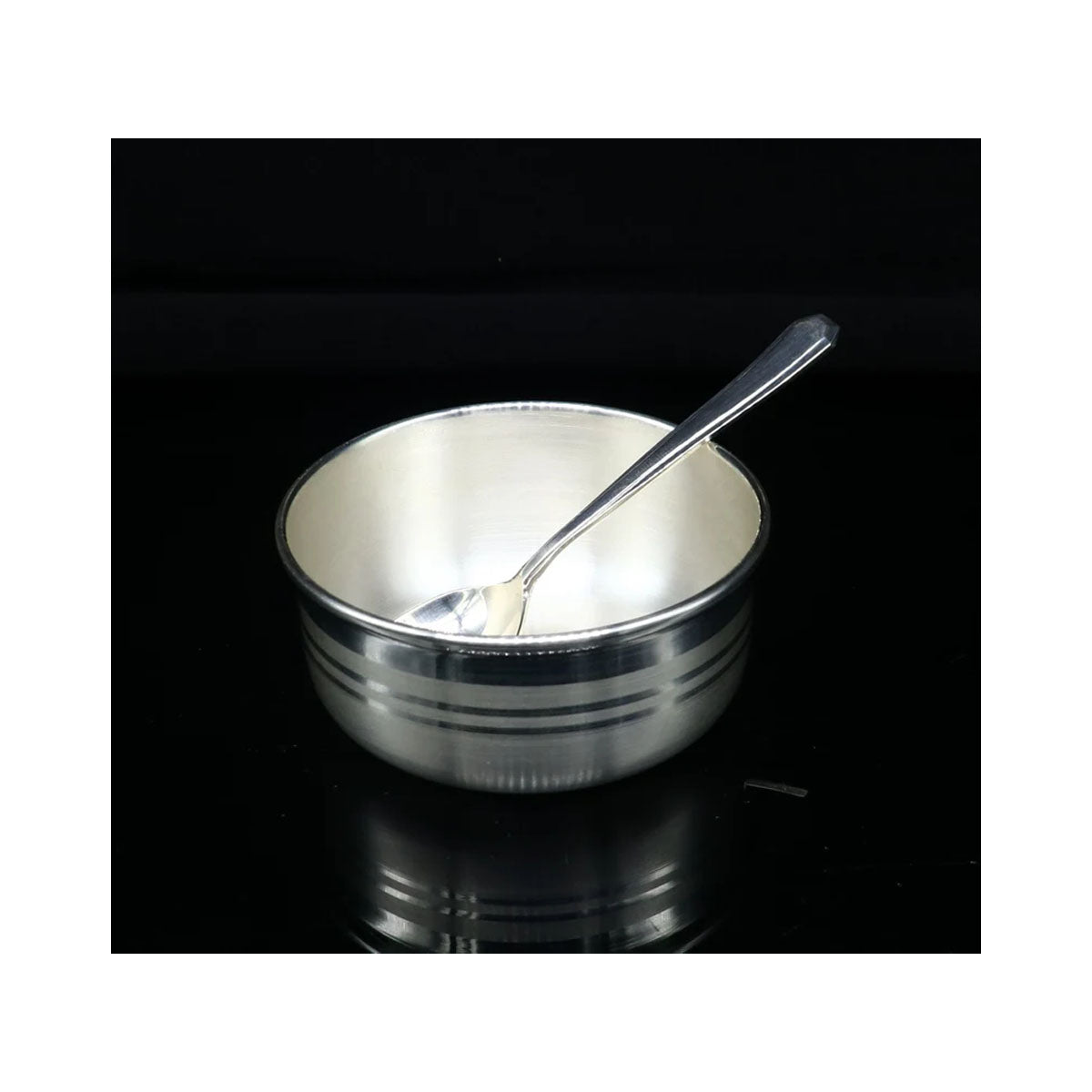 999 fine silver handmade small baby bowl and spoon set, silver tumbler, flask, stay baby/kids healthy, silver vessel utensils in India, US, UK, Australia, Europe