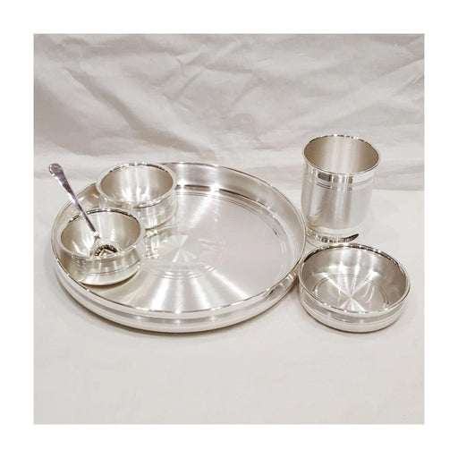 10" size - 999 Pure Silver Dinner Set / Thali Set - Ashapura Pattern for Home Use or Gifting Silver Dinner Set in India, US, UK, Australia, Europe