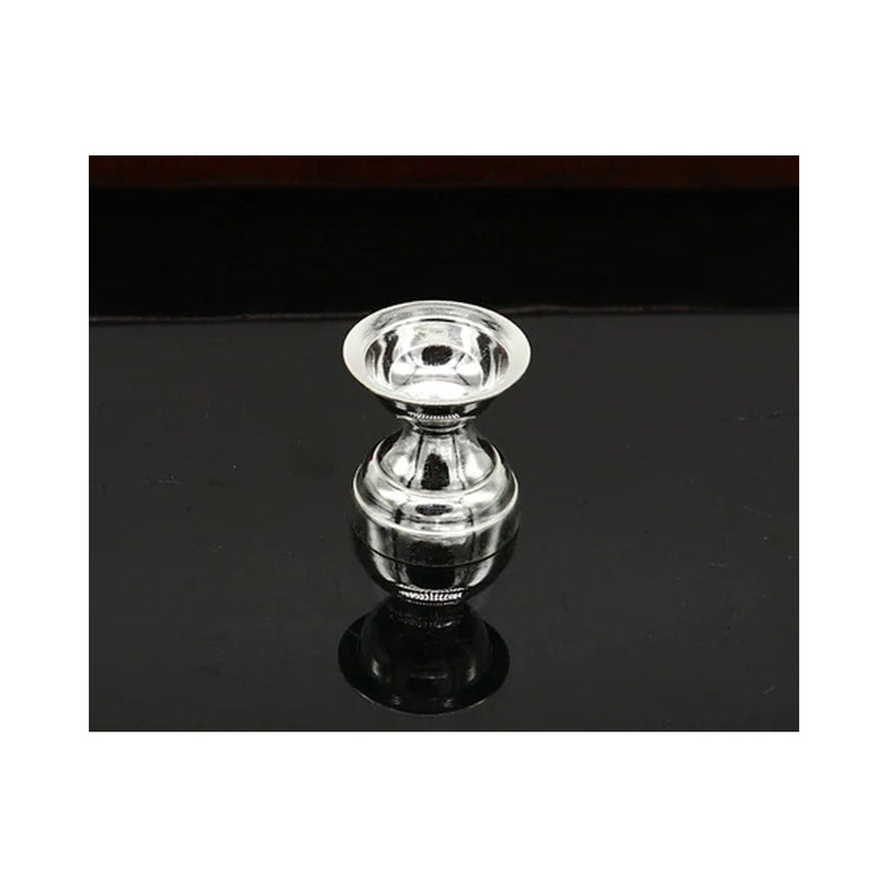 999 pure silver handmade elegant oil lamp, silver home temple utensils, silver diya in India, US, UK, Australia, Europe