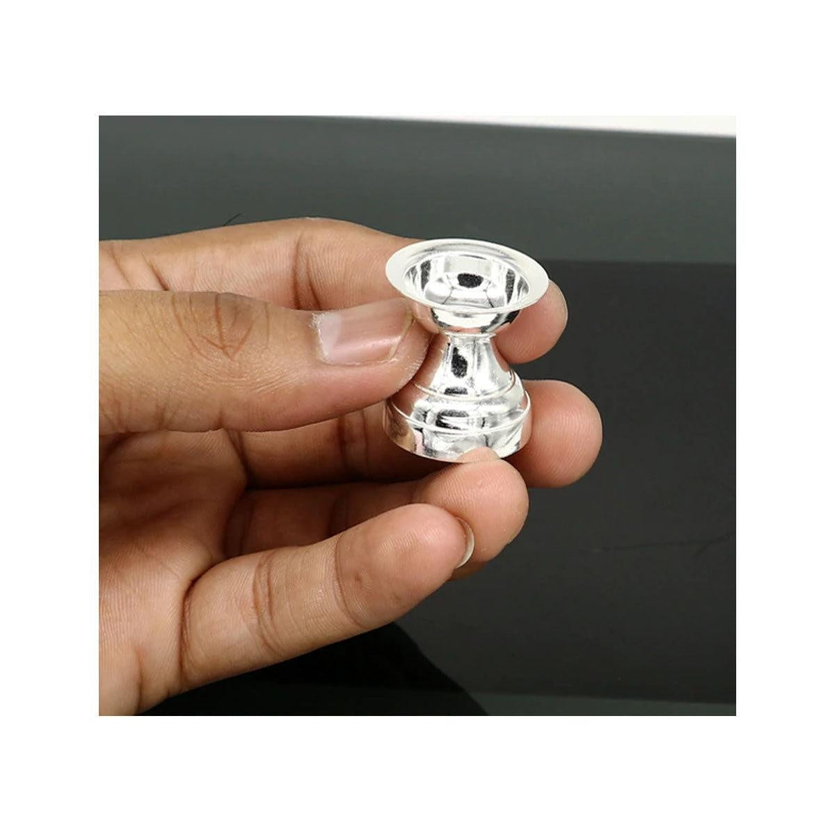 999 pure silver handmade elegant oil lamp, silver home temple utensils, silver diya in India, US, UK, Australia, Europe