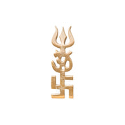 Brass Swastik Om And Trishul Wall Hanging Good Luck Showpiece - Set of 2 in India, US, UK, Australia, Europe