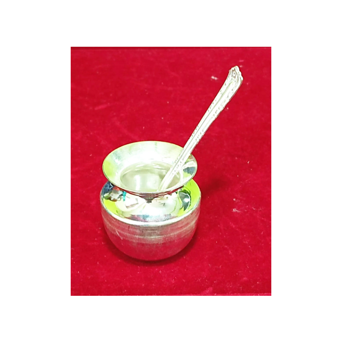 Silver Kalash with Spoon (Loti), Silver Kalasam for Home, Silver Kalash for Gift - Small Size in India, US, UK, Australia, Europe