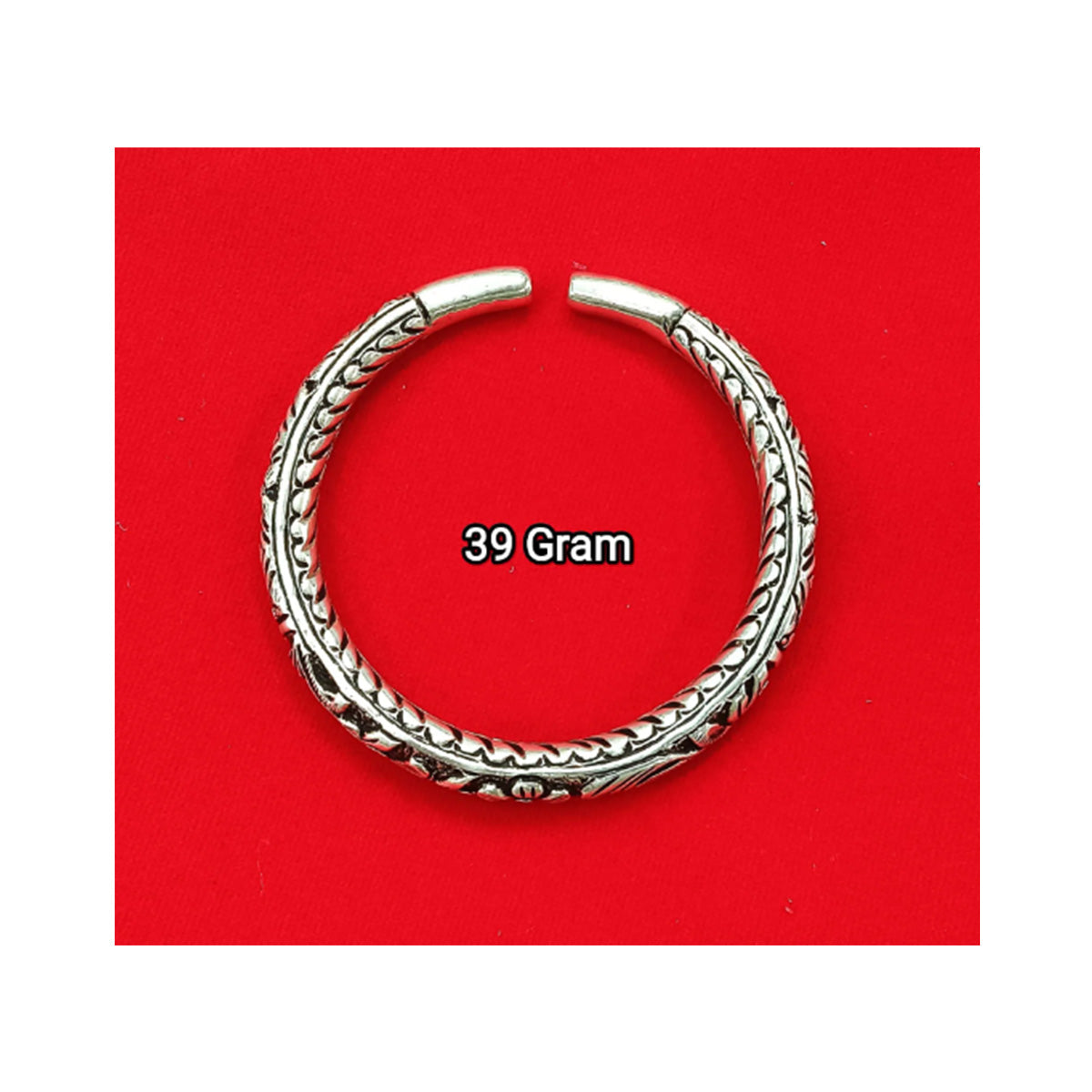 Buy Online Silver Handmade Adjustable Kada Antic Finish Designer