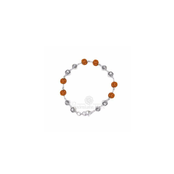 8 Pieces of Parad Goli with 6 Pieces of Rudraksha Bracelet In Pure Silver in India, US, UK, Australia, Europe
