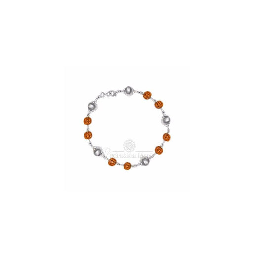5 Pieces of Parad Goli with 8 Pieces of Rudraksha Bracelet In Pure Silver in India, US, UK, Australia, Europe