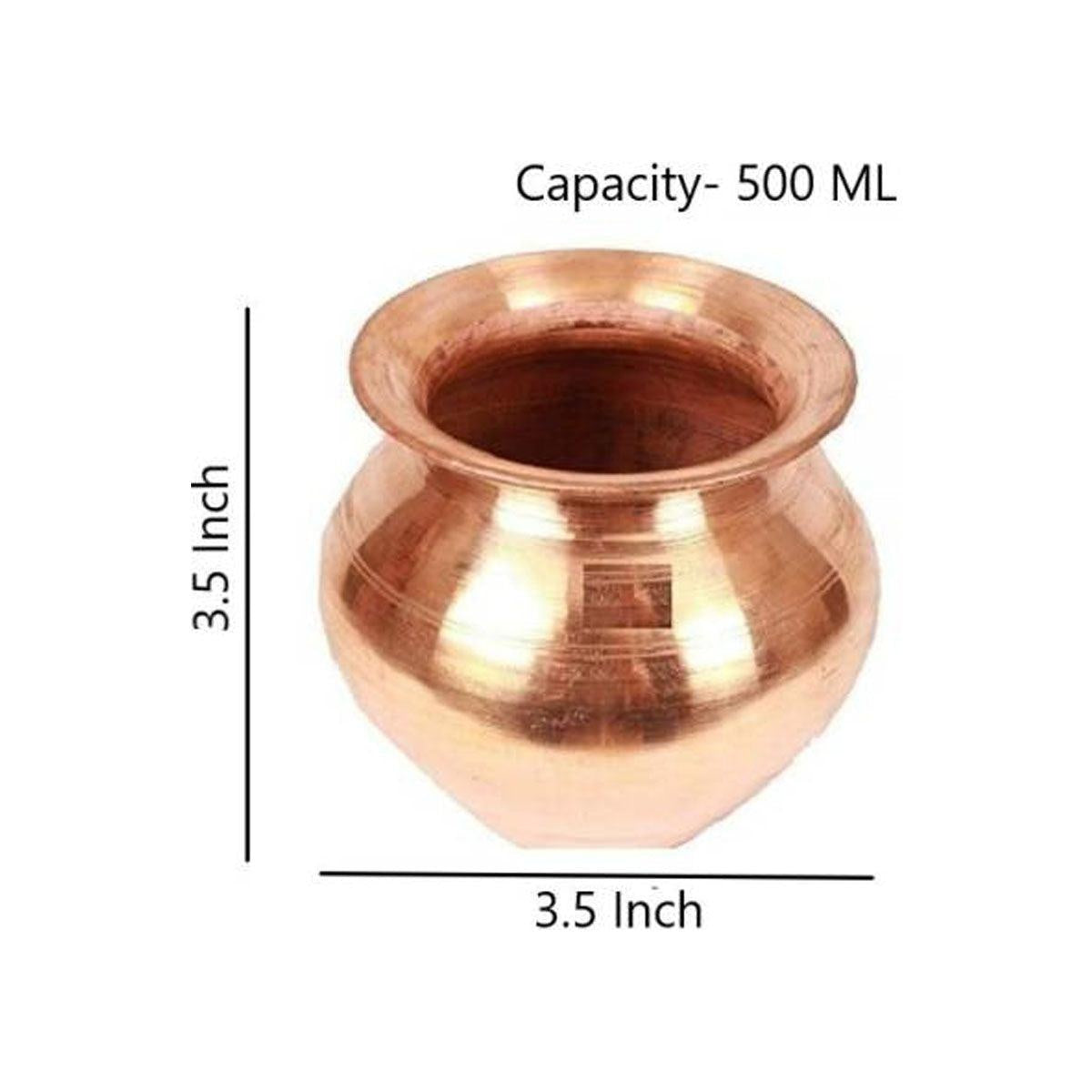 Copper Kalash Lota for Puja patra (3.5 Inch_500ml) Copper Kalash (Height: 3.5 inch, Brown) use for Pooja or Drinking in India, US, UK, Australia, Europe