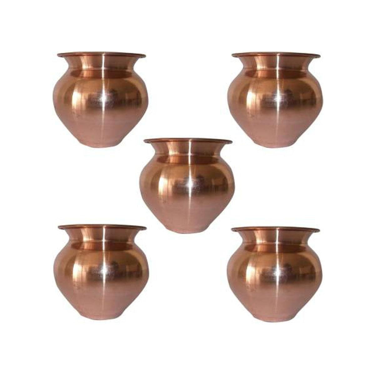 Copper Kalash Lota for Puja patra (3.5 Inch_500ml) Copper Kalash (Height: 3.5 inch, Brown) use for Pooja or Drinking in India, US, UK, Australia, Europe