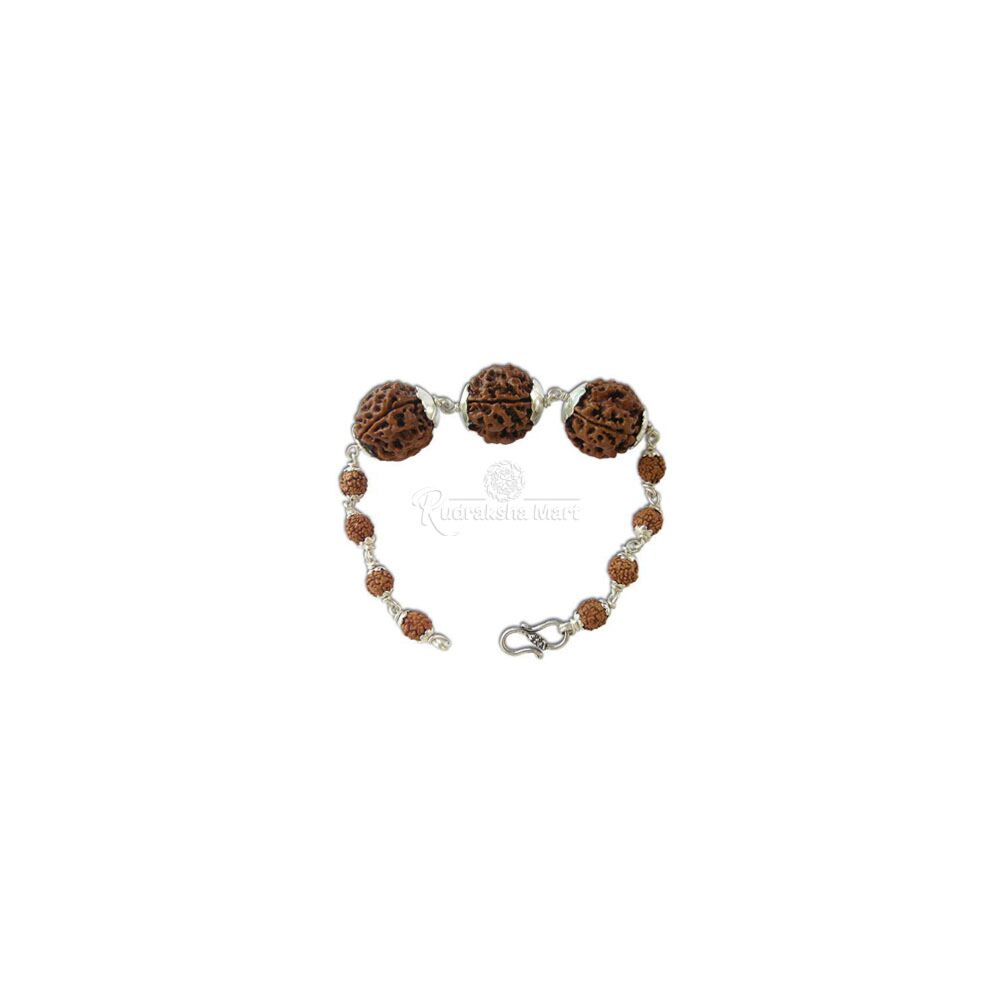 4 Mukhi Nepali and 5 Mukhi Java Combination Rudraksha Bracelet In Pure Silver in India, US, UK, Australia, Europe