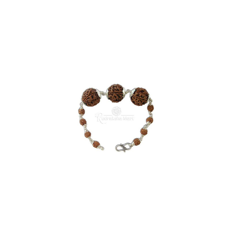 4 Mukhi Nepali and 5 Mukhi Java Combination Rudraksha Bracelet In Pure Silver in India, US, UK, Australia, Europe