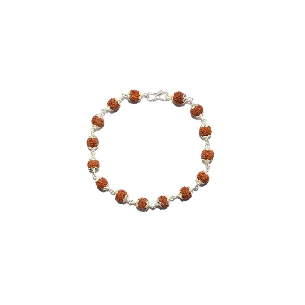 5 Mukhi Rudraksha Bracelet In Pure Silver in India, US, UK, Australia, Europe