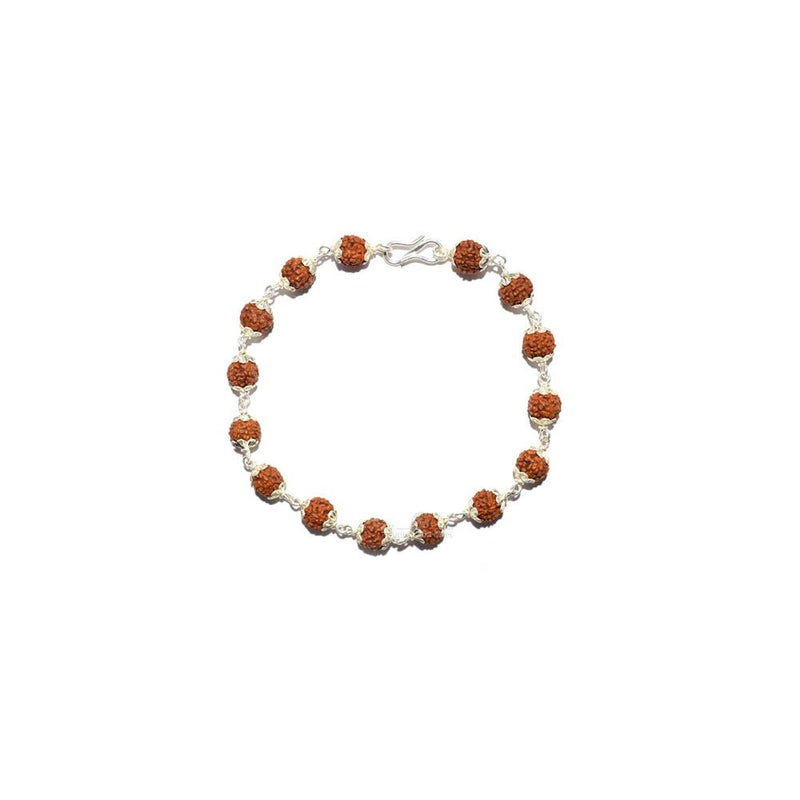 5 Mukhi Rudraksha Bracelet In Pure Silver in India, US, UK, Australia, Europe