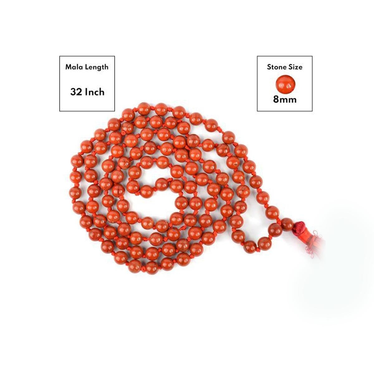 Red Jasper Round Beads Mala in India, US, UK, Australia, Europe
