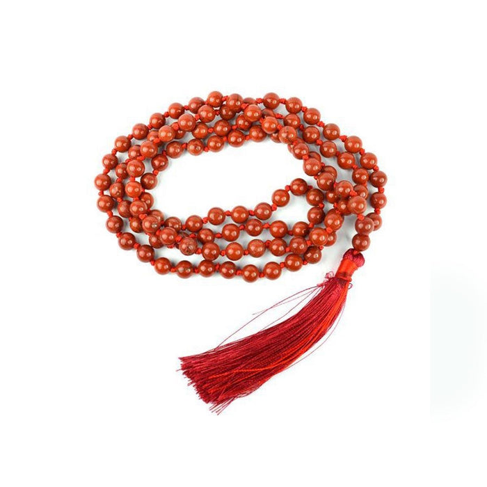 Red Jasper Round Beads Mala in India, US, UK, Australia, Europe