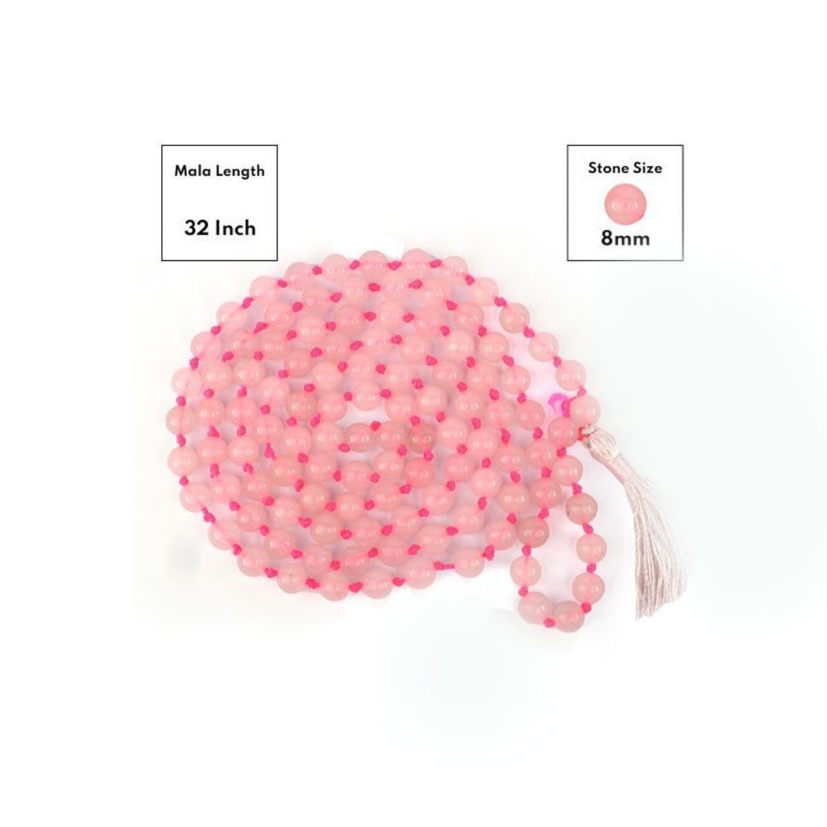 Rose Quartz Round Beads Mala in India, US, UK, Australia, Europe