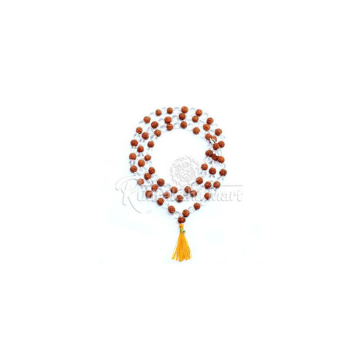 5 Mukhi Java Rudraksha with Crystal Beads Combination Mala in India, US, UK, Australia, Europe
