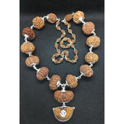1-14 Mukhi, Ganesh, Gaurishankar Nepali Rudraksha Siddha Mala in Pure Silver, Nepal Origin Collector Size Heavy Quality Beads Lab Certified in India, US, UK, Australia, Europe