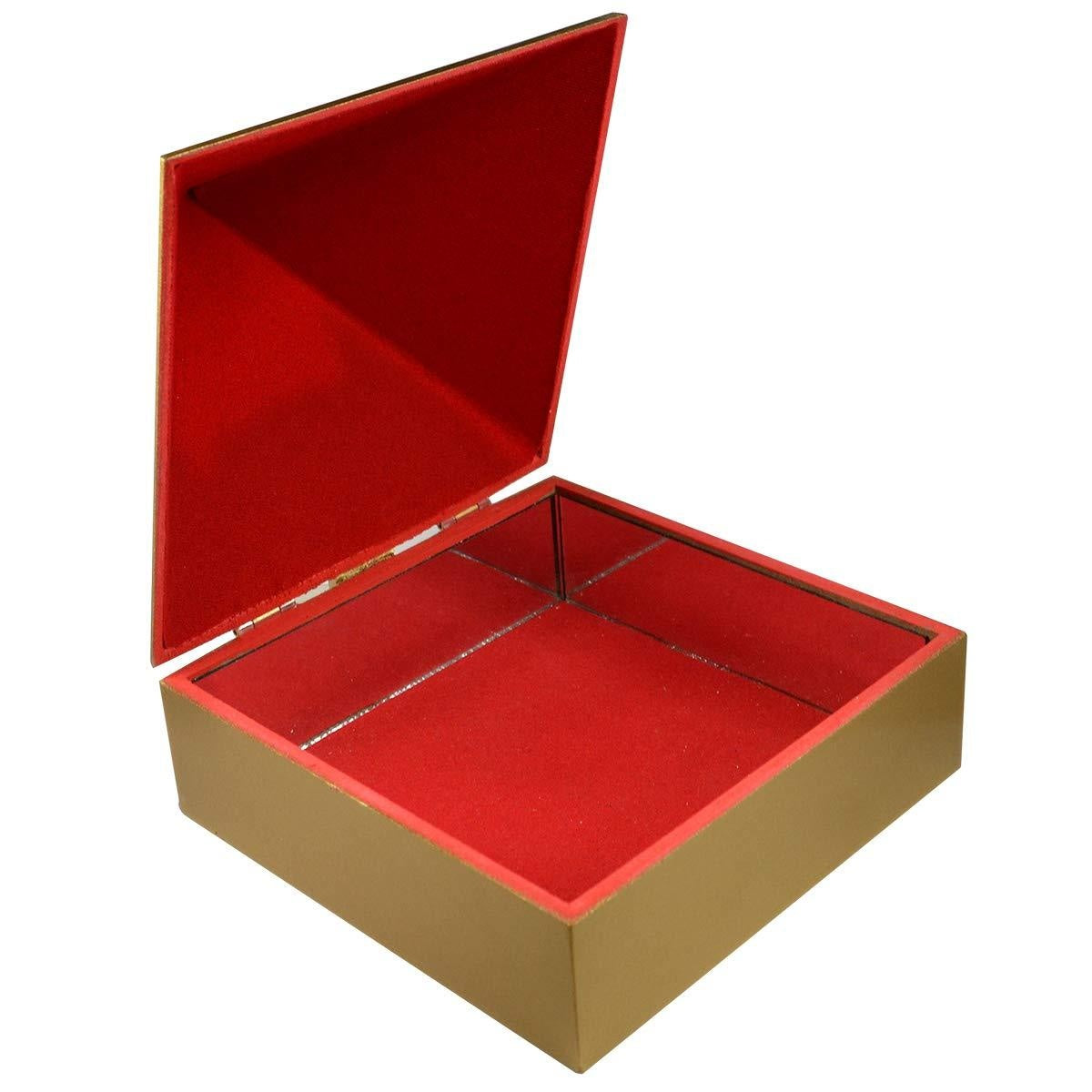 Wooden Pyramid Wish Box with Om Sticker for Reiki and Crystal Healing in India, US, UK, Australia, Europe