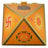 Wooden Pyramid Wish Box with Om Sticker for Reiki and Crystal Healing in India, US, UK, Australia, Europe